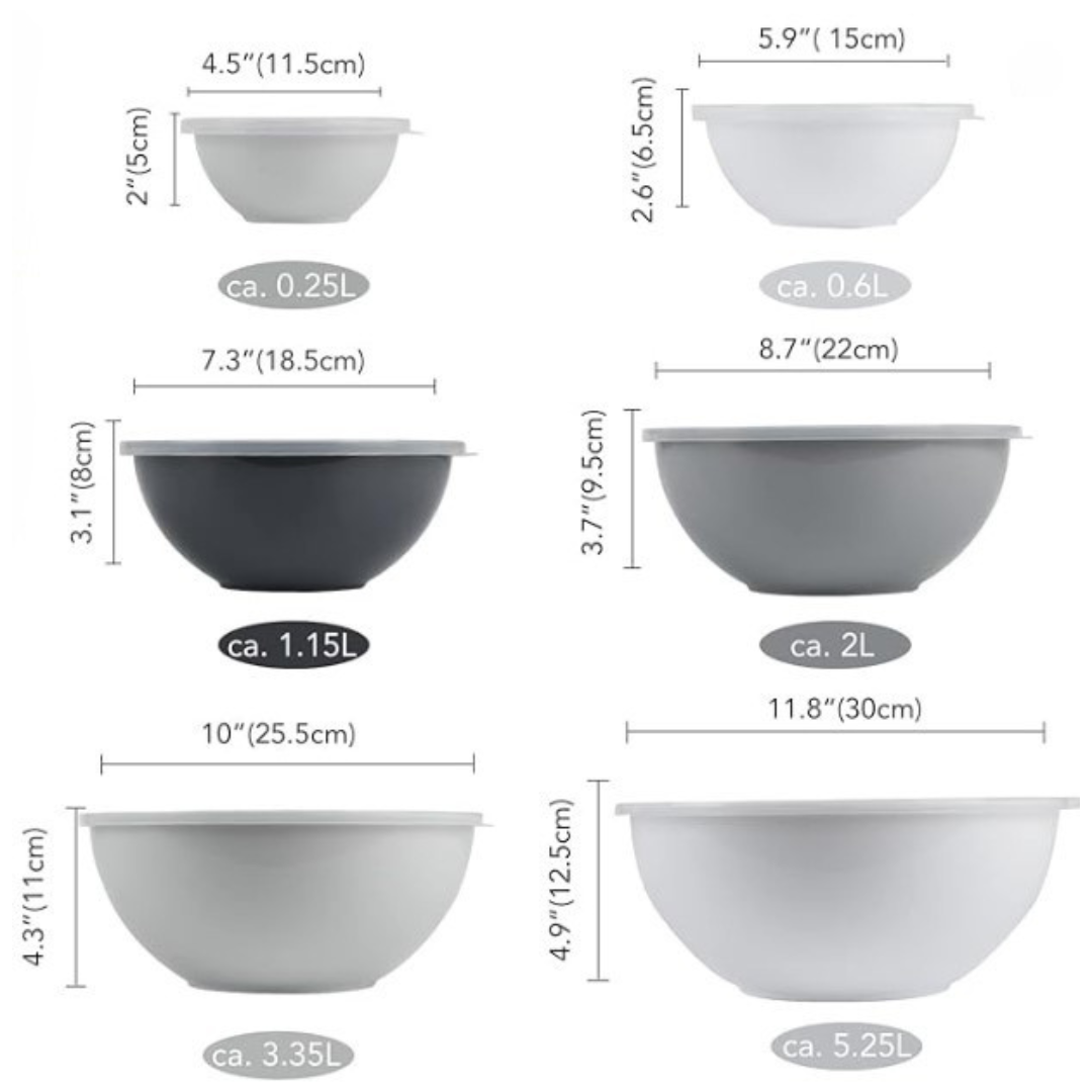 12-Piece Mixing Bowls Set with Lids